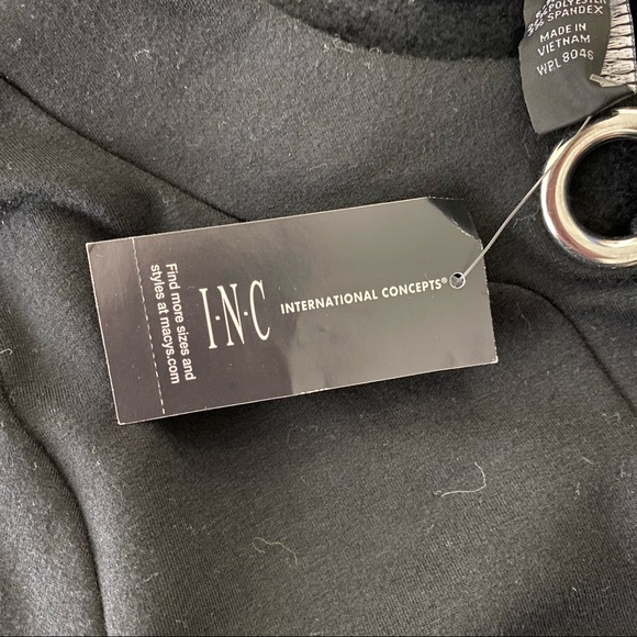 INC International Concepts NWT deep black night Ryder lace up top size large - Picture 8 of 9